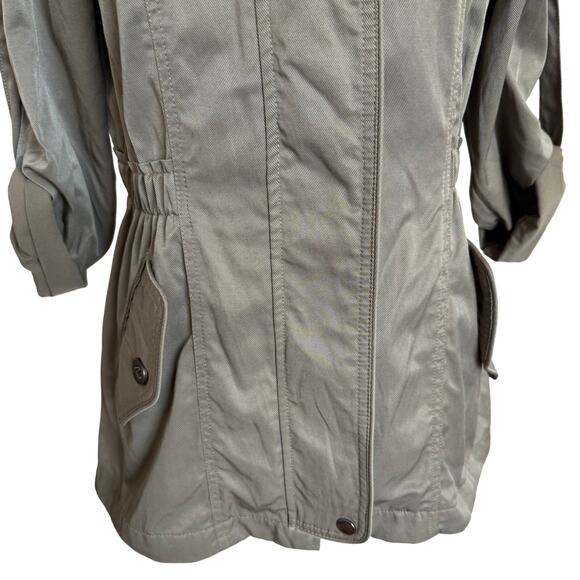 Forever 21 Jacket Women's Size Medium Anorak Utility Army Green Cinched Waist - Picture 3 of 9